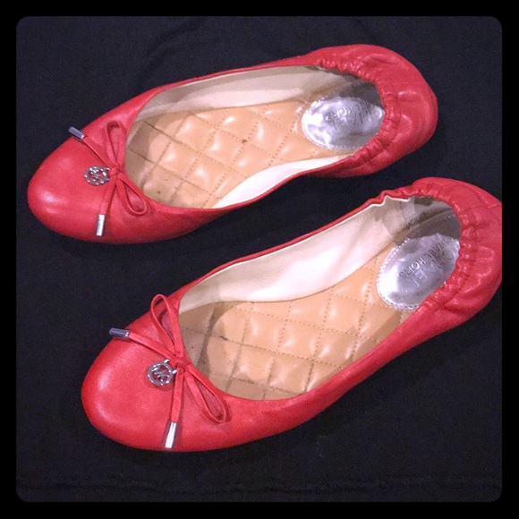 michael kors red ballet flats